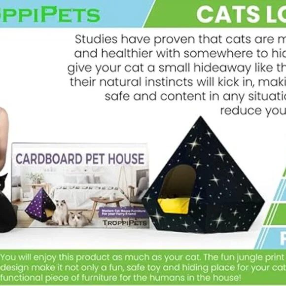 Cat Teepee Bed – Indoor Pet Tent House for Cats, Kittens & Small Dogs 🏕️🐾 - Picture 6 of 12